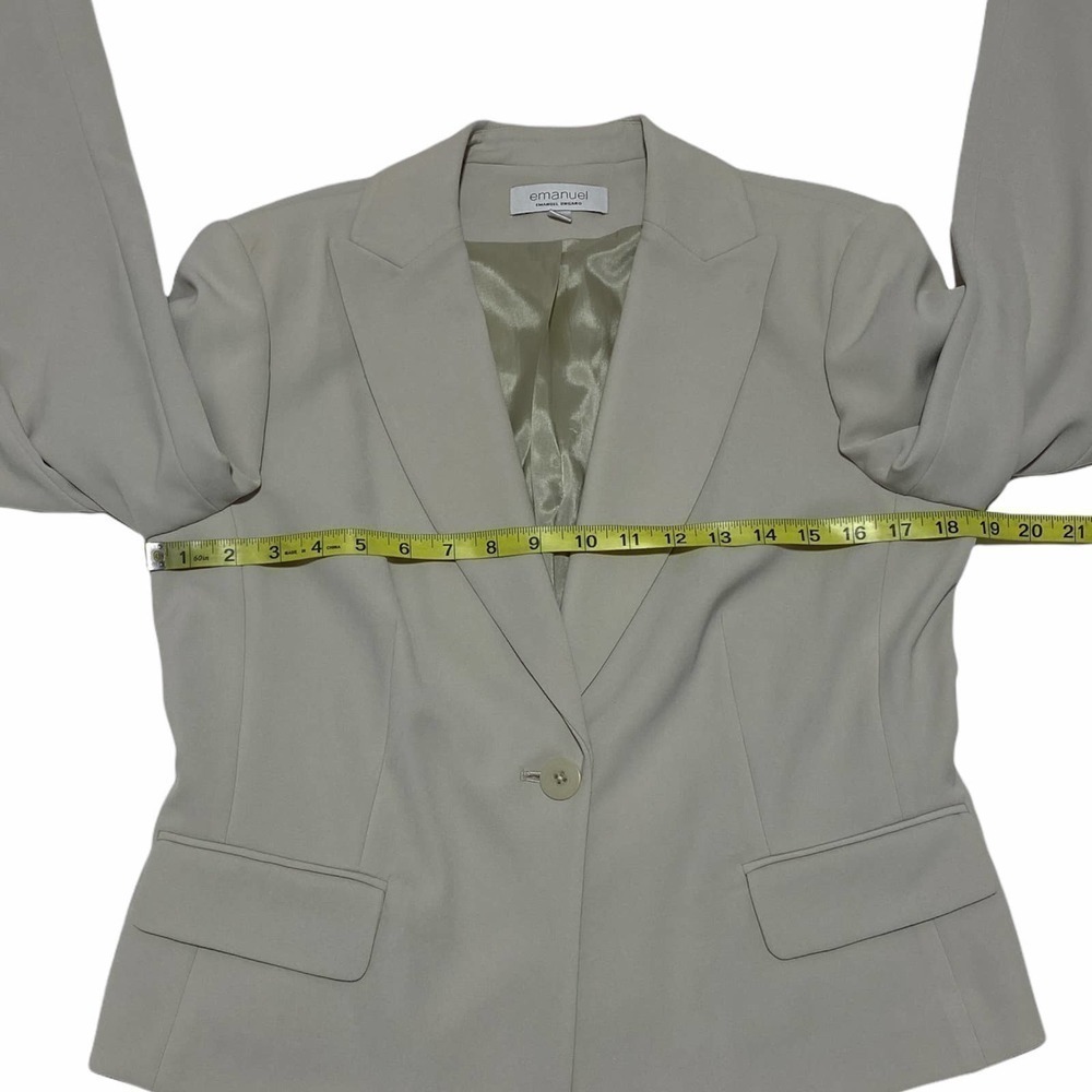 EMANUEL Single Button Beige Blazer Jacket - Picture 8 of 13